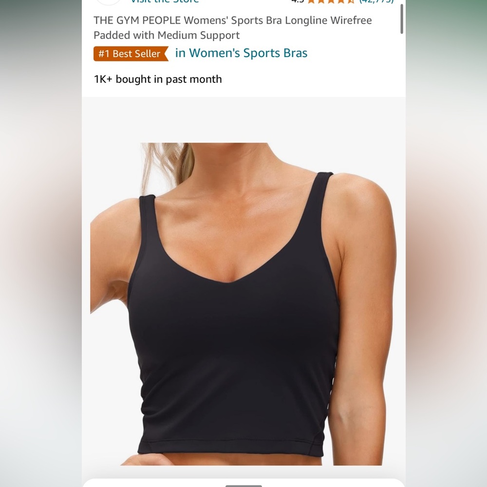 Black workout tank